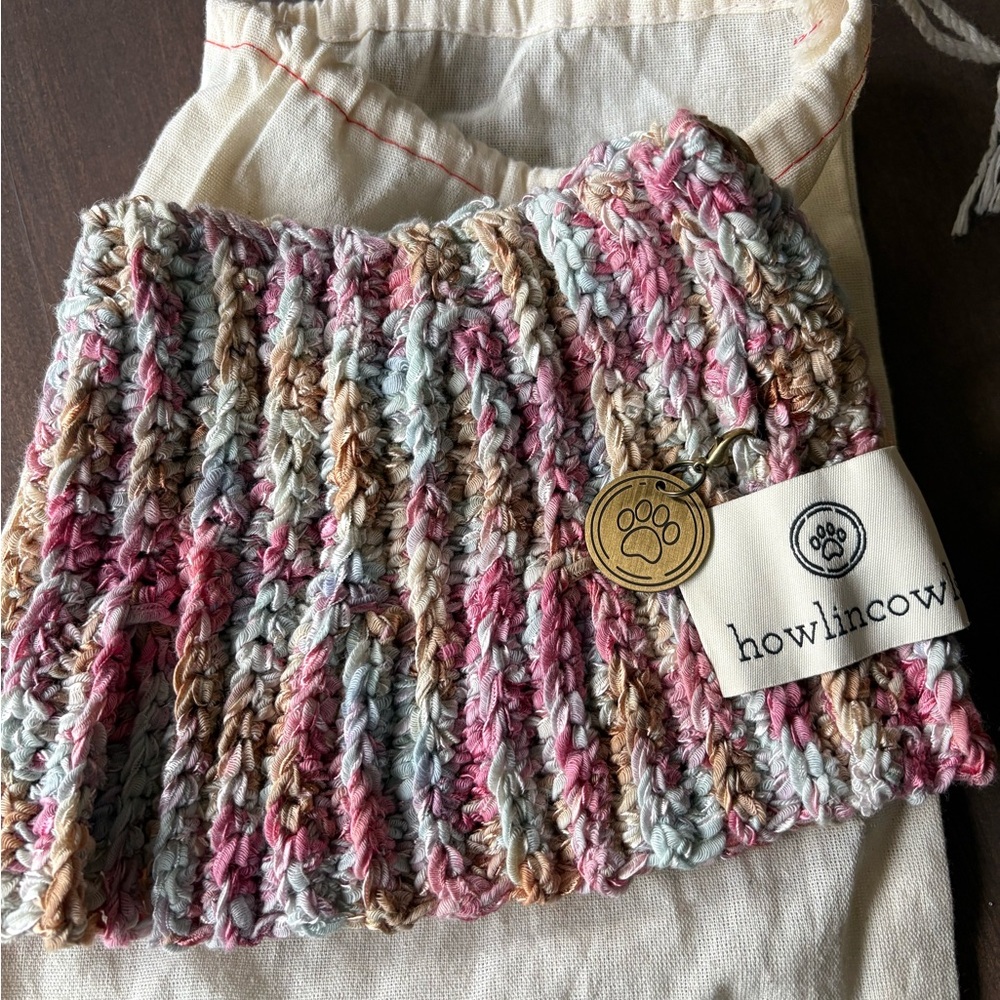 Hand Knit Dog Scarf/Snood